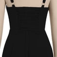 thumbnail image 4 of vigerkar Women Floral Corset Dress Summer Dress 2026 Boho Flowy Slit Lace Up Midi Dresses Going Out A Line Casual Sundress (Black, XL), 4 of 6