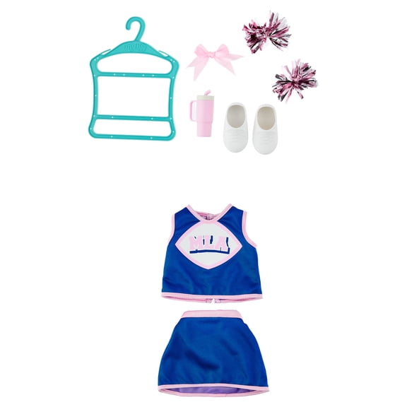 My Life As Reversible Cheerleader/School Girl Fashion Set for 18-Inch Dolls, 8 Pieces
