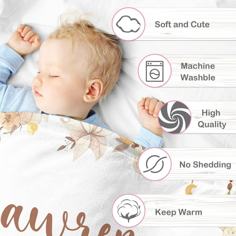 Personalized Baby Blanket for Boys Custom Baby Blanket with Name Super Soft Personalized Name Blankets for Kids Custom Animals Blanket for Infant Toddler Baby Gift Blanket for Birthday Walmart