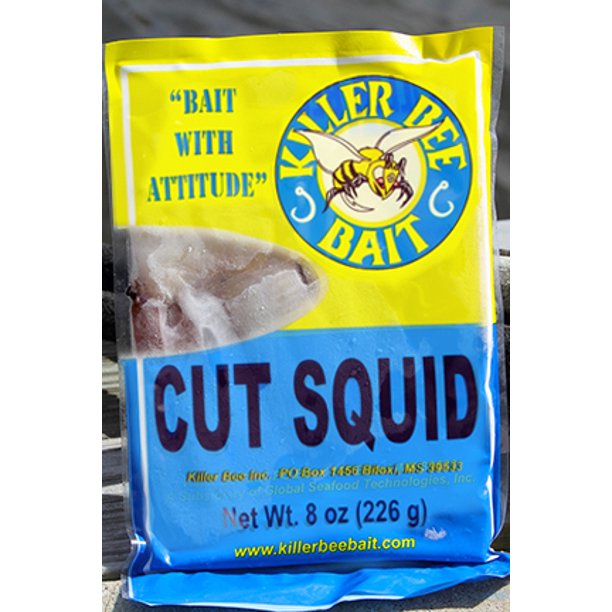 Killer Bee Bait Frozen Cut Squid 8 oz.