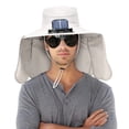thumbnail image 5 of CSSAD Wide Brim Solar Fan Outdoor Fishing Hat, Fan Hats with Detachable Cape for Men, USB & Solar Powered Fan Hat, Sombrero para el Sol Hombre, Sombrero con Ventilador Solar, Fan Hat UPF 50+ Grey, 5 of 6