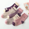 thumbnail image 6 of Diufon 5 Pairs Toddler Baby Girls Socks Non-slip Colorful Cute Printed Middle Tube Socks Breathable Crew Socks, 6 of 7