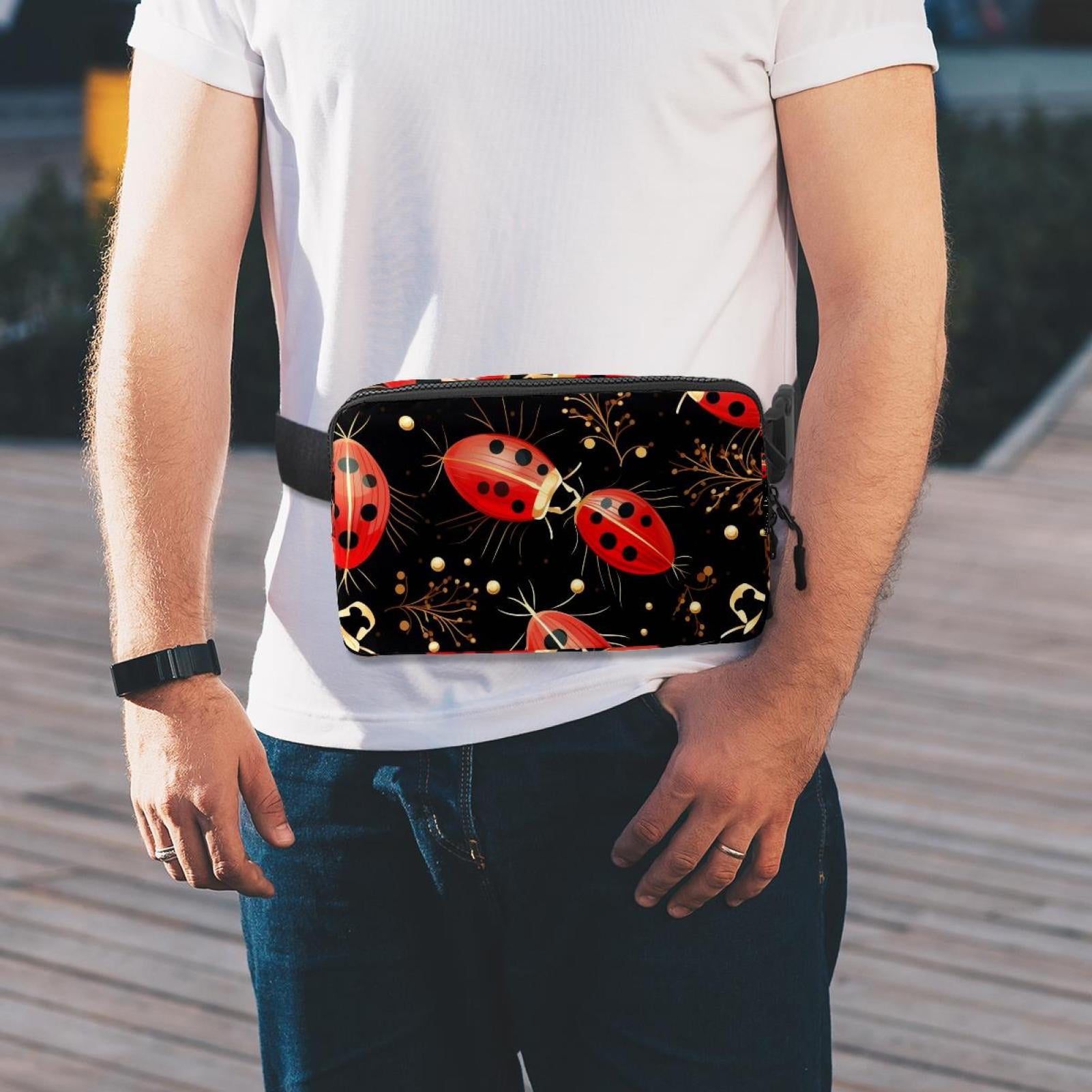 Coccinella septempunctata Lightweight Adjustable Waist Pack with Extension Strap - Unisex Fanny Pack Money Belt