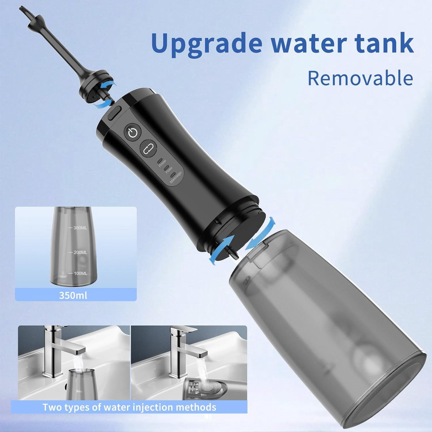 Water Flosser with Camera for Teeth, Visual Water Dental Flosser with 12-Gear, Rechargeable Water Flosser with 3-Nozzle and IPX7 Waterproof for Android and iOS(White)
