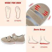 Barerun Adjustable Breathable Knit Walking Sneakers for Women Wide Width Diabetic Friendly
