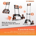 thumbnail image 6 of Stair Climbing Hand Truck Foldable Aluminum Dolly Cart 6-Wheel Stairs Climber 43.3 Handle 176 lb Flat Load Home Warehouse No Assembly, 6 of 6