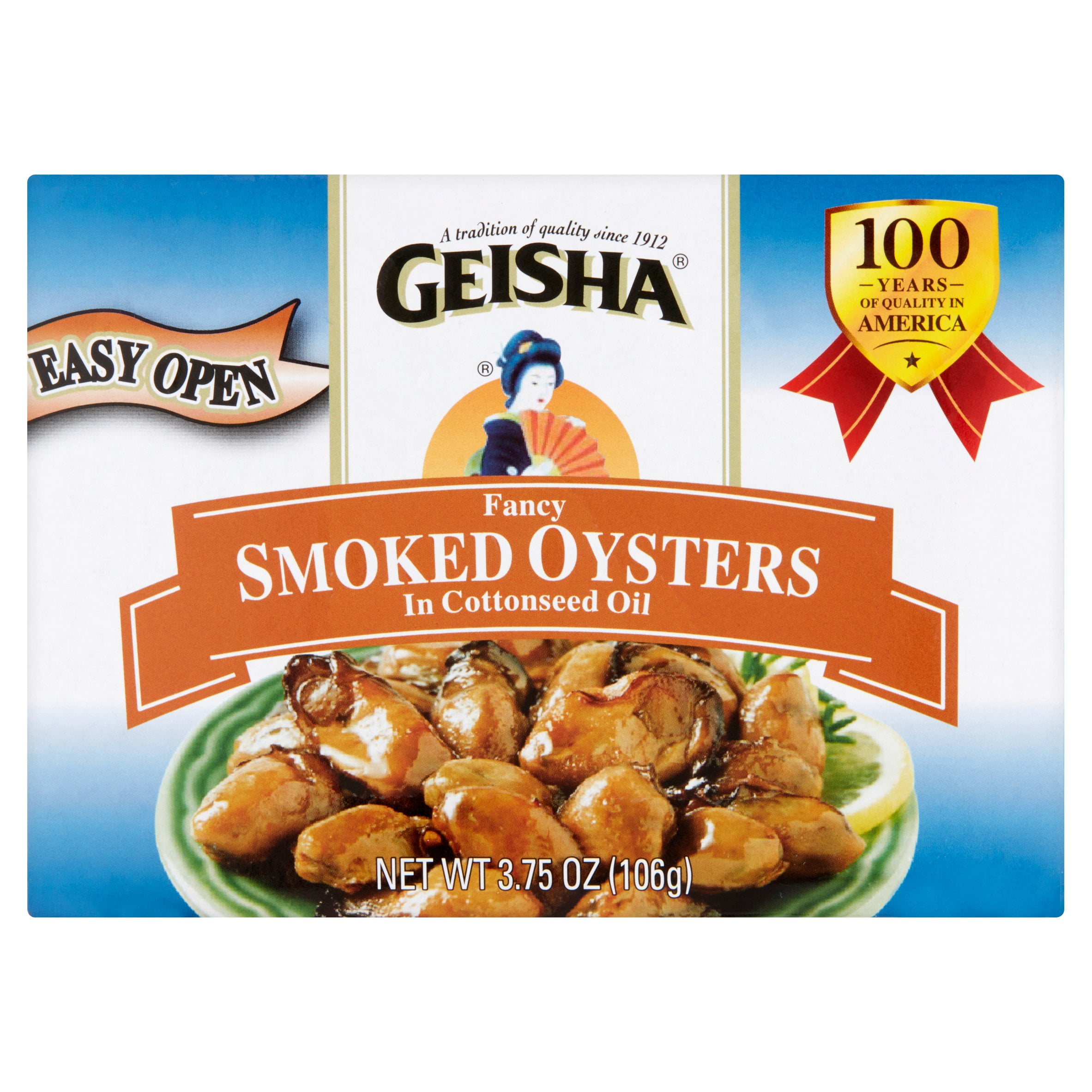 Geisha Fancy Smoked Oysters in Cottonseed Oil, 3.75 oz by Jfe Shoji Trade America, Inc.