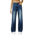 thumbnail image 6 of Wide Leg Jeans for Women Casual High Waisted Strechy Straight Leg Loose Tummy Control Denim Pants with PocketRoyal Blue 2XL, 6 of 6