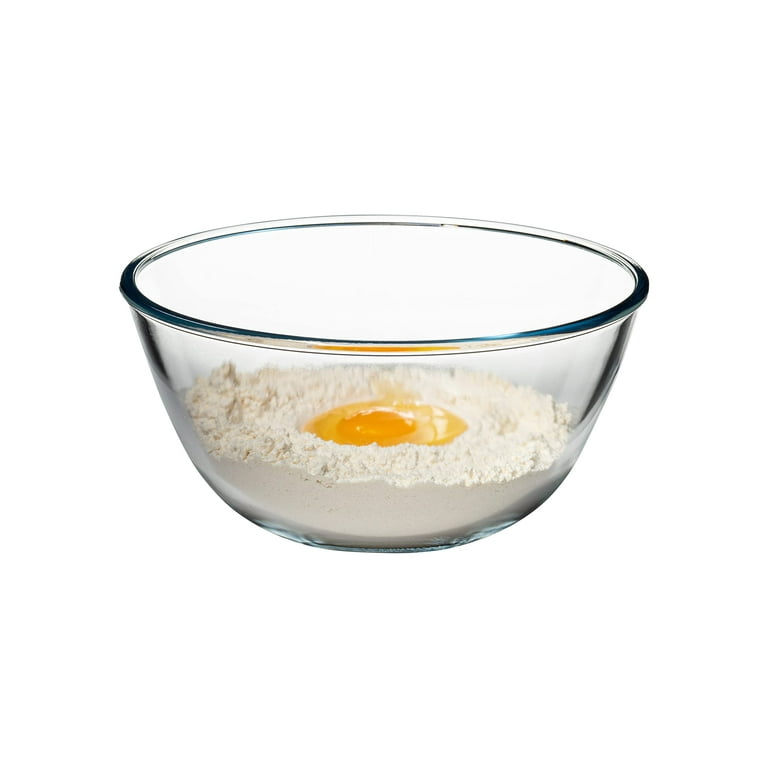 Simax 2.6 Quart Glass Mixing Bowl: Large Glass Bowl - Microwave & Oven Safe  Bowls - Borosilicate Glass Serving Bowl - Glass Bowls for Kitchen - Clear  Mixing Bowls for Cooking, Baking, Salad - 2.6 Qt 