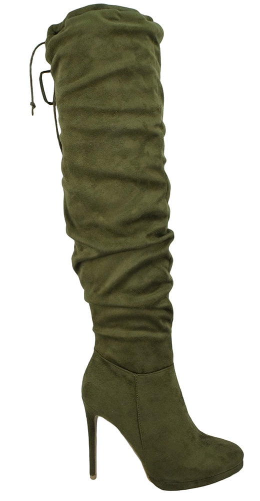 olive green thigh boots