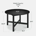 thumbnail image 4 of Best Choice Products 47In Round Solid Wood Dining Table, Modern Farmhouse Table For 4, Space Saving, Easy Assembly - Black, 4 of 11