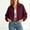 Wine, variant on Sentmoon Womens Light Jacket Solid Color Long Sleeve Baseball Jacket with Puffy Hem Lapel Zip Up Casual Coat for Spring Autumn Winter S-XL