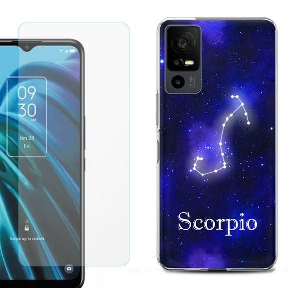OneToughShield ® for TCL 40 XE 5G Shockproof Fashion Phone Case, with Tempered Glass Screen Protector - Scorpio