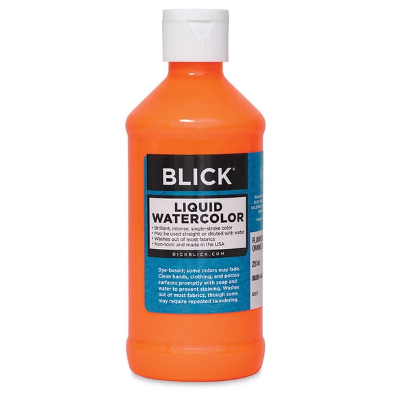 Blick Liquid Watercolor - Fluorescent Orange, 8 oz bottle