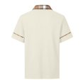 thumbnail image 3 of Zimjoy Men's Polo Shirt Short Sleeve Waffle Knit Casual Golf Polo Plaid Collar Stylish Button Down Business Casual Shirt for Men Beige L, 3 of 7