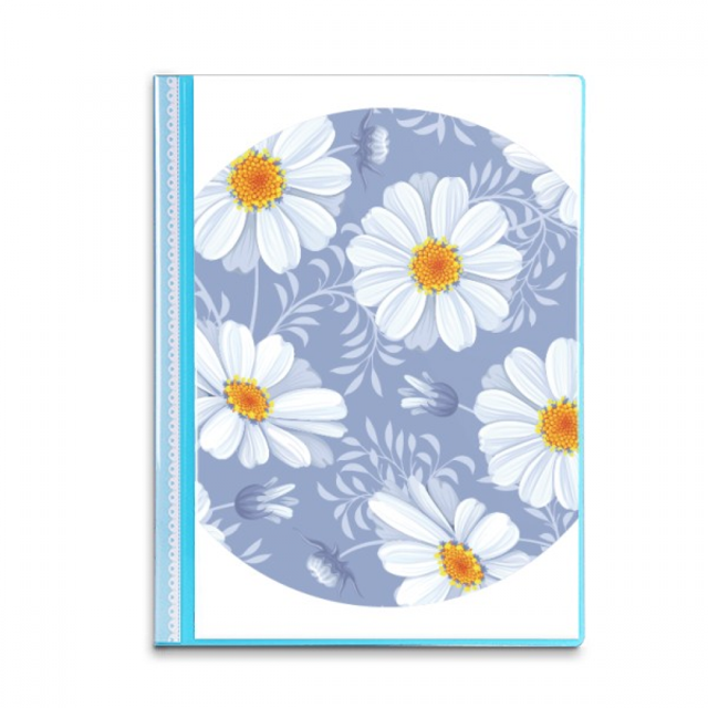 White Calliopsis Flower Book Sheet Protectors Portfolio Binder Folder