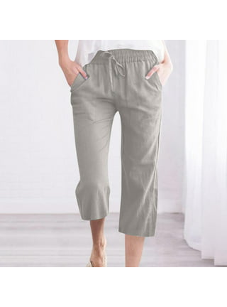 Cargo Pants for Women Pocket Capris Crop Pants Summer Casual Loose
