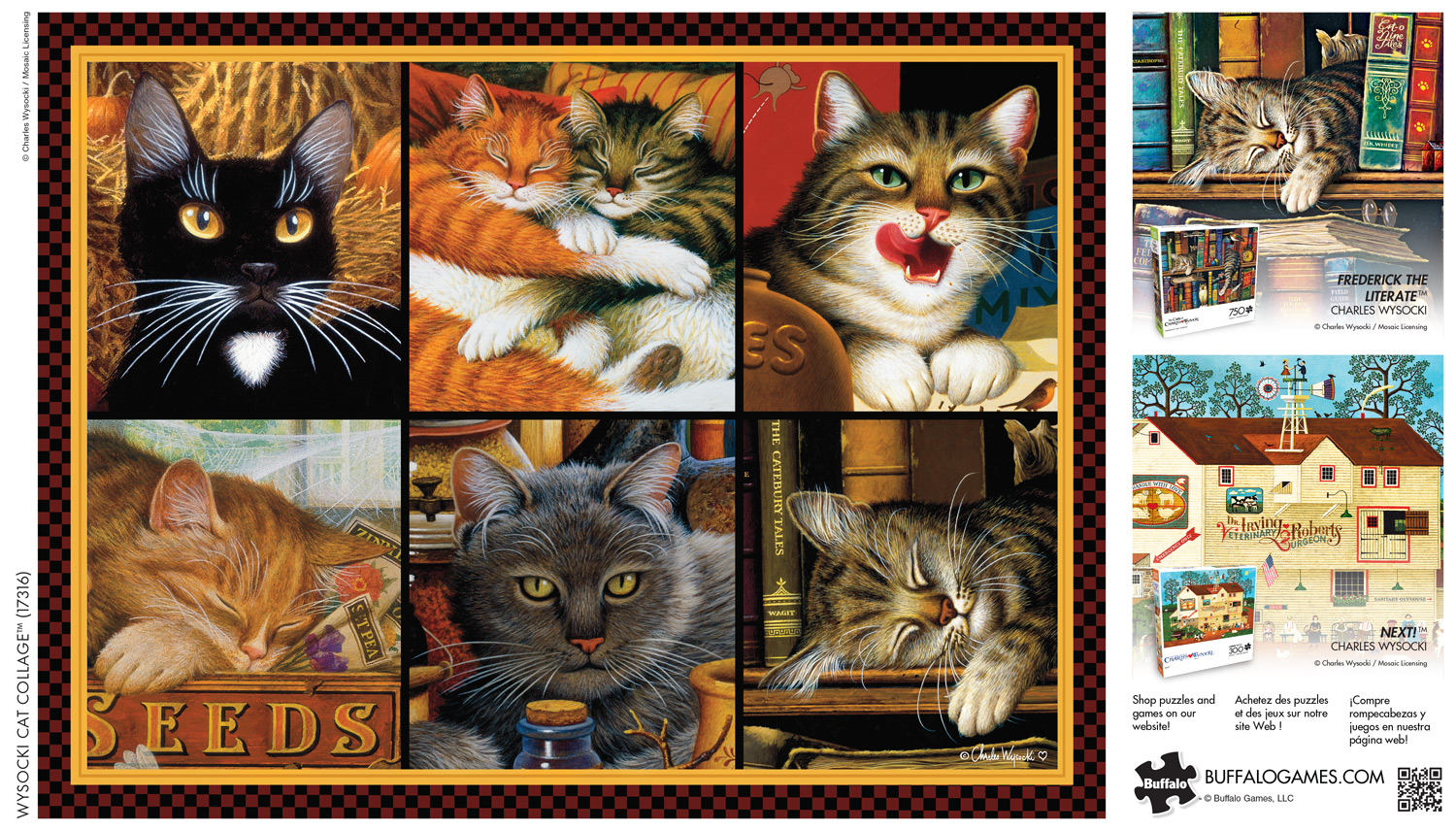 Buffalo Games 750-Piece Wysocki Cat Collage Interlocking Jigsaw Puzzle