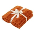thumbnail image 6 of Home Soft Things Stylish Faux Fur Throw Blanket with Micromink Back, Luxury Soft Cozy Plush Fluffy Fuzzy Reversible Thick Warm Throw Blanket, 60x70 inches, Burnt Orange, 6 of 10