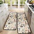 thumbnail image 4 of Kitchen Rugs Sets Of 2,Paw Prints and Bones Anti Fatigue Kitchen Mat Rugs Non Slip Washable,Decorative Kitchen Floor Mats for Kitchen,Sink,Laundry,17"x47"+17"x47", 4 of 5