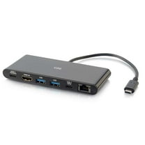 C2G 28845 USB-C Docking Station with 4K HDMI, Ethernet, USB and Power Delivery - Black