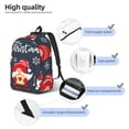 thumbnail image 5 of Balery Three Cute Christmas Gnomes Vintage Canvas Backpack for Men and Women - Large Capacity, Durable Travel Laptop Bag for School, Work, Hiking, and Outdoor Activities, 5 of 7