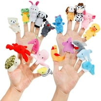 BESTSKY 20pcs Pack Family Finger Puppets Cotton Doll Animal Baby Educational Hand Toy