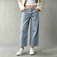 thumbnail image 4 of GUACER Straight Leg Jeans for Women Trendy High Waisted Solid Cropped Casual Loose Denim Pants with Pockets, 4 of 5