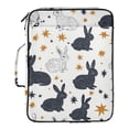 thumbnail image 2 of Haosy Accordion File Organizer Zipper Binder 500 Sheet 6-Tab Expanding File Folder Multi-Pocket 1.2 Inch 3 Ring Black White Rabbits and Stars, 2 of 7