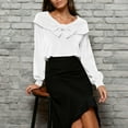 thumbnail image 5 of Guluxicc Womens Velvet Tunic Tops Casual Cute Bow Solid Color Shirts Crewneck Long Sleeve Pullover Tops, White, M, 5 of 8