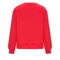 thumbnail image 3 of Cozy Women’s Crew Neck Pullover – Long Sleeve Oversized Sweatshirt, Soft Fleece Fabric Casual Top for Autumn Winter Outfits, Perfect for Layering and Comfort Red, 3 of 3