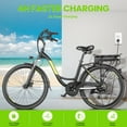 thumbnail image 5 of Elifine 26" Electric Bike for Adults, 350W Electric Cruiser Bike, 48V 10.4Ah Battery City Ebike with 5 Riding Modes, 7-Speed, 19.8MPH, Suspension Fork and Rear Rack, E Bicycle for Women, Men, UL2849, 5 of 9