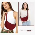 thumbnail image 4 of Bolso bandolera en forma de media luna - Informal - Bolso bandolera - Color liso - Versátil - Bolso en forma de media luna - Bolso de hombro - Correa ajustable - Granate, 4 of 6