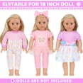 thumbnail image 2 of K.T. FANCY Baby Doll Clothes, 3 Set 18 inch Doll Girl Clothes and Accessories 4 Pcs Include Jumpsuits Skirt Headband (No Dolls), 2 of 9