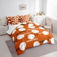 thumbnail image 4 of Feelyou Orange Volleyball Print Twin Bedding Sets 7-Piece for Kid, Cartoon Football Lover Bedding Comforter Set, Eat Sleep Sport Reversible Sheet Sets, Breathable Home Decor, 4 of 8
