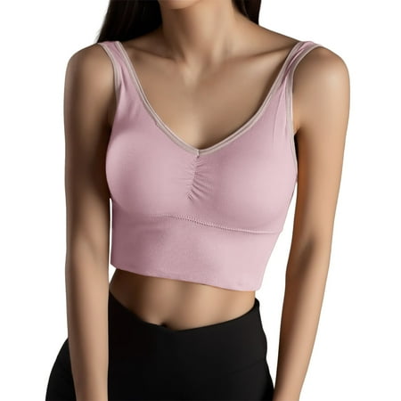 Xiaoxatg Women s Padded Sports Bra Perforated High Intensity Tank Top Seamless Bras for Women