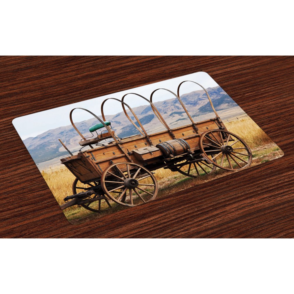 Western Placemats Set of 4 Photo of Old Nostalgic Wild West American