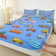 thumbnail image 3 of Manfei Cartoon Car Plane Boy Girl 4pcs Bed Sheets,Construction Vehicles King Sheets,Transportation Theme Super Cozy Sheet Set,Ultra Soft Home Decor, 3 of 7