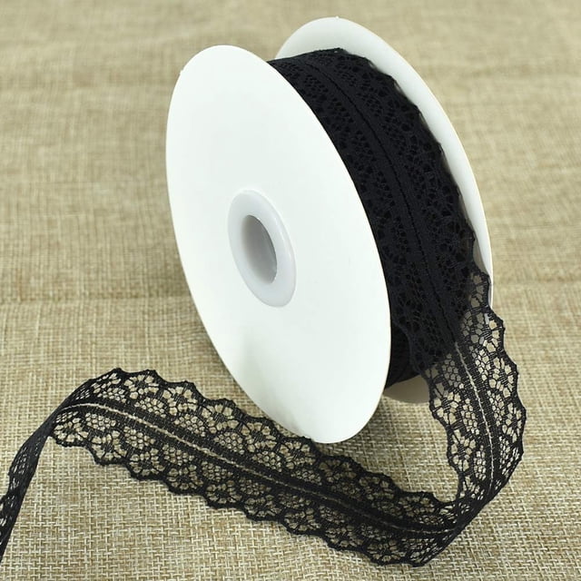 Cinta de Encaje TONIFUL de 3 cm de Ancho, Rollo de 22 m, Negra