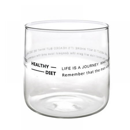 

Monfince 1Pcs Letter Printed Glass Cup Transparent Drinking Mug Milk Beer Cola Juice Cold Drink Cups Heat Resistant Flower Tea Cup