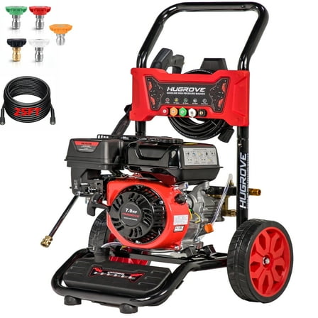 3600PSI Pressure Washer Gas Powered, 210CC Power Washer with 2.6GPM Pump, Portable Water Pressure Washer W/5 Nozzles, Built-in Foam Cannon