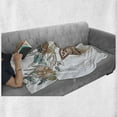 thumbnail image 6 of Antlers Soft Flannel Fleece Throw Blanket, Deer Head with Flowers Blooms Cultural Design Ornamental Illustration, Cozy Plush for Indoor and Outdoor Use, 70" x 90", Tan Green Teal, by Ambesonne, 6 of 6
