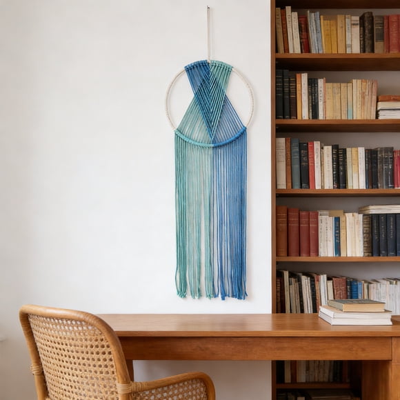 Fufafayo Woven Tapestry Wall Decor, Modern Boho Tassel Hanging Art, Fashionable Textile for Apartment Dorm Living Room Bedroom Nursery Setting