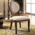 thumbnail image 2 of Of 2 Dining Chairs In Rustic Oak Finish, Beige Fabric Padded, Oval Back For Durability Piece With Padding, A Classy Room, 2 of 2