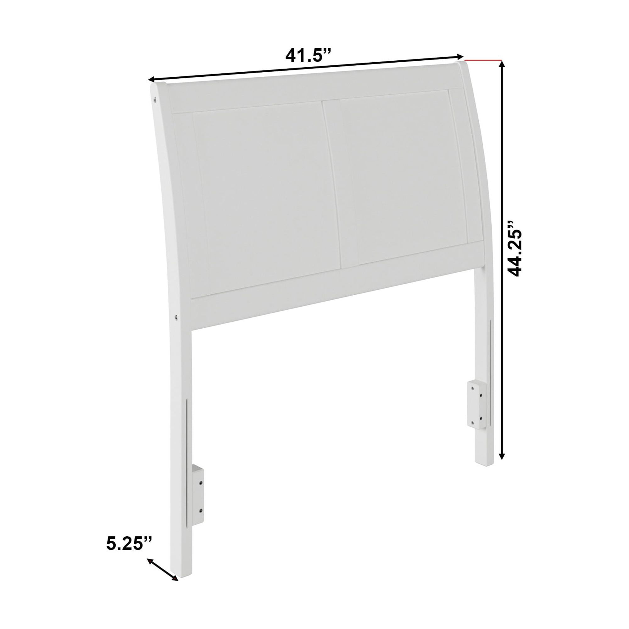AFI Portland Twin Sleigh Solid Wood Panel Headboard with Attachable Charger, White