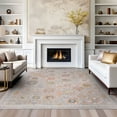 thumbnail image 6 of Crestwood Traditional Oriental 5x7 Gray and Aqua Polyester Indoor Area Rug, 5'3'' x 7', 6 of 6