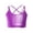 Purple, variant on Hansber Kids Girls Shiny Metallic Camisole Crisscross Strappy Back Crop Tops Modern Dance Vest Silver 8