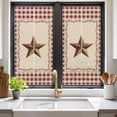 thumbnail image 2 of Window Privacy Film Western Texas Star Retro Stained Glass Window Film Decorative Sun Block Window Cover Rustic Vintage Farm Red Beige Plaid Window Clings Static Sticker for Bathroom 19.6"x39.3", 2 of 7