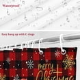 thumbnail image 6 of Merry Christmas Bathroom Shower Curtain Red Santa Claus Winter Snowflake Red Plaid Waterproof Washable Shower Curtains for Bathtub Bath Decor with Grommets and Hook 54 X 78 Inch, 6 of 8