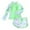 swimwear 112#Light Green, variant on WAYUTE Girls Swimsuits Child Separate Bathing Suit Front Zipper Stylish Printed Cute Soft Long Sleeve Swimwear Water Activities